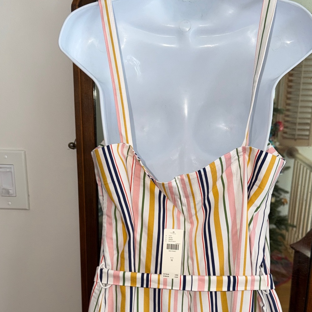 Anthropologie Maeve Easy Sleeveless Multicolor Striped Shirting Jumpsuit NWT M - Picture 9 of 10